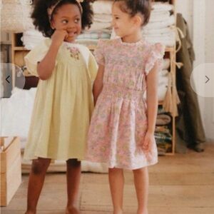 Floral Embroidery Organic Yellow Kids Dress Louise Misha | 6T